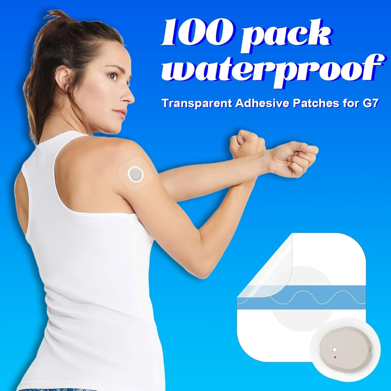 Dexcom G7 100 Pcs Over Patches - Ultra-thin & Durable for Active Lifestyles