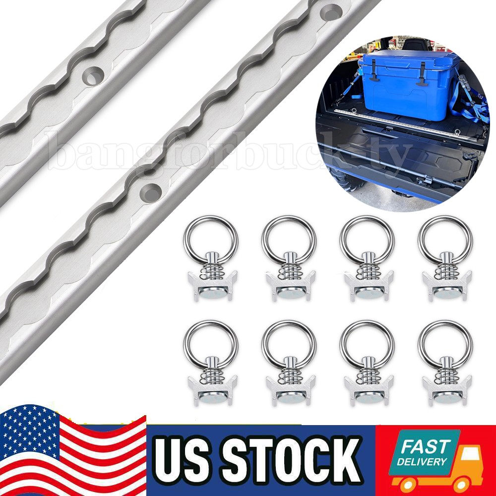 2Pcs 4ft L Track Rail Witch 8pcs Single Stud Fittings L Track Tie Down System US