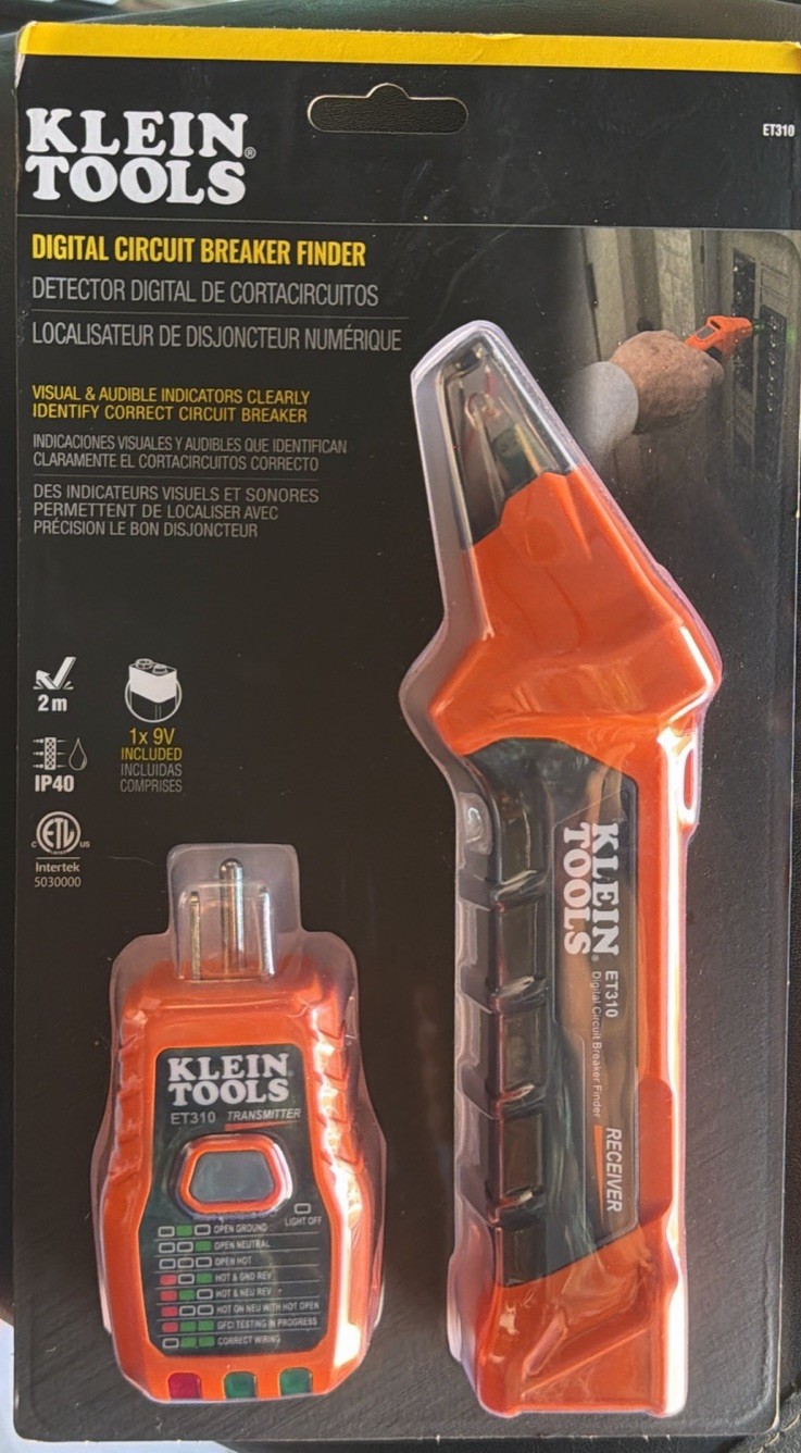 Klein Tools ET310 Digital Circuit Breaker Finder Kit, Visual/Audible Indicators