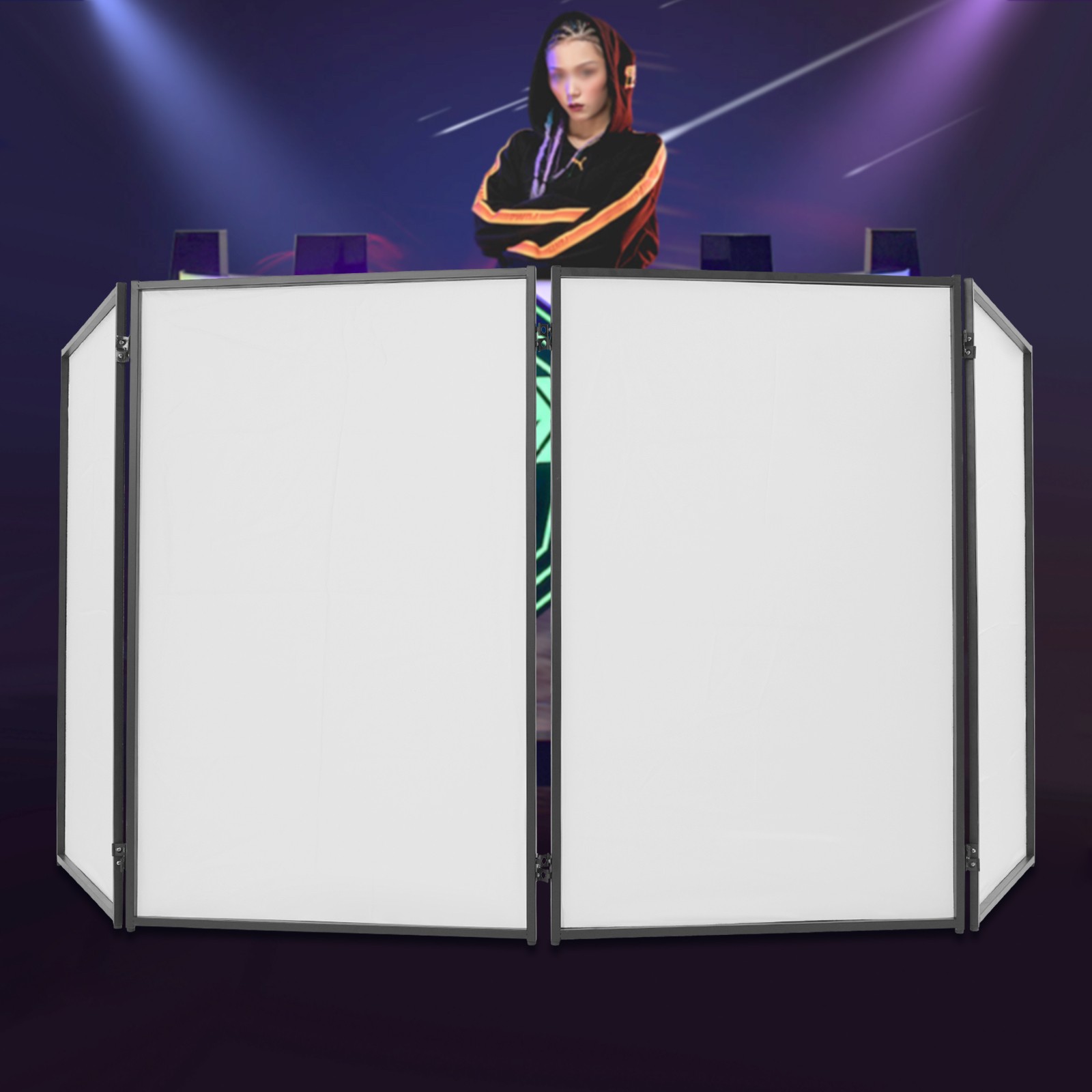 4-Panel 28x47" DJ Foldable Facade Event Booth Panel Portable Cover Screen w/ Bag