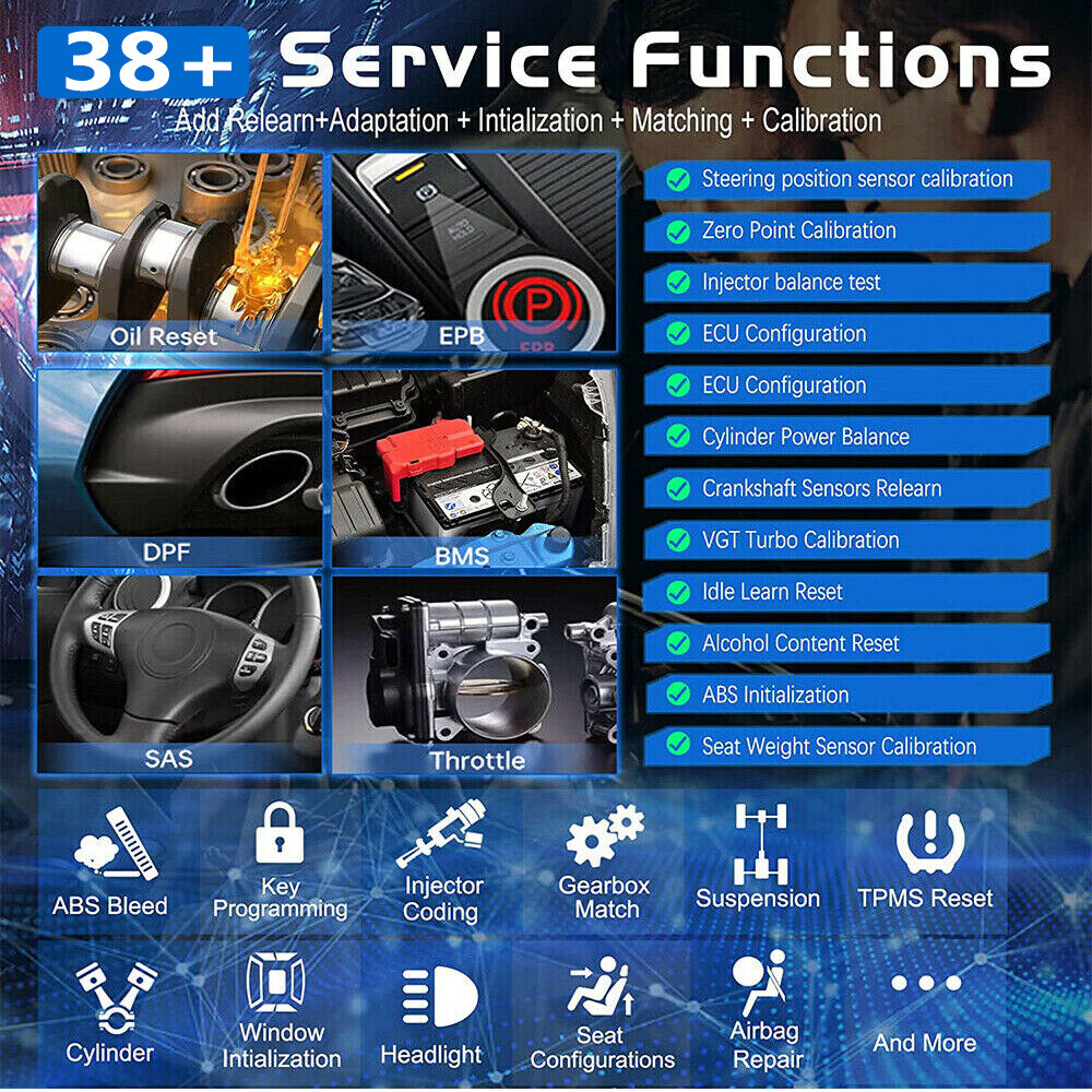 XTOOL D8BT Auto Full System Diagnostic Bidirectional Tool Key Coding 38+ Resets