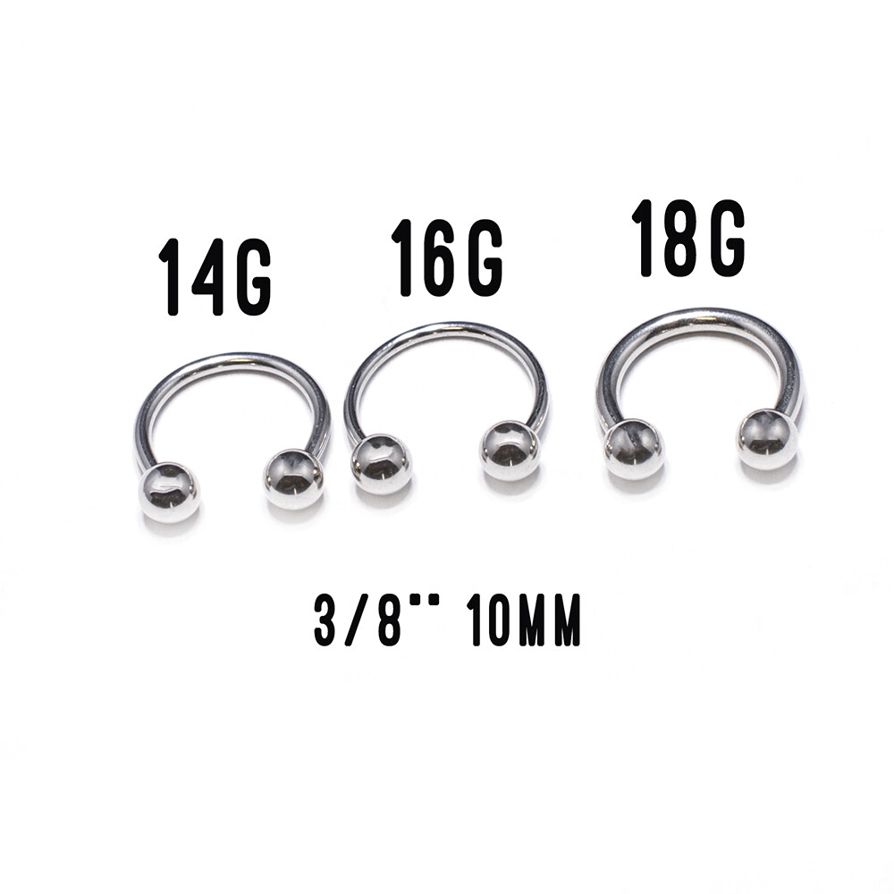 10Pc Septum Piercing Kit -Horseshoe,Needles,Forceps,Clicker Randomly Picked