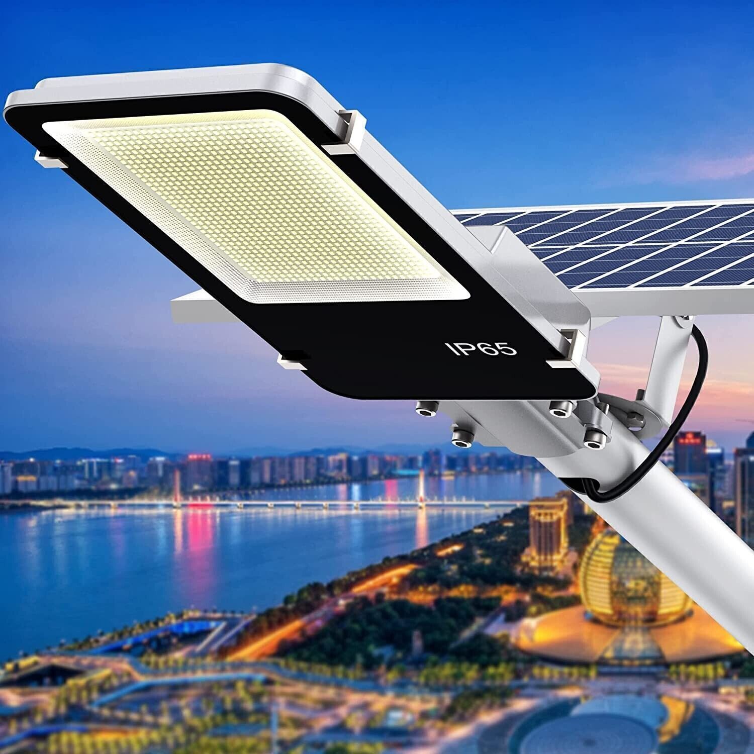 500W Solar Power Commercial Solar Street Light Dusk to Dawn Road Pole+Remote