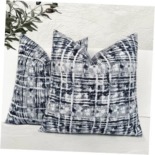 Decorative Throw Pillow Covers 18x18 Inch Set 18" x 18" (Pack of 2) Navy Blue