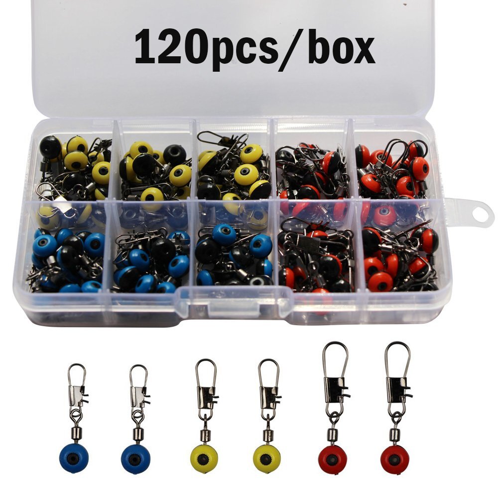 Fishing Line Sinker Slides Fishing Float Connector Rolling Swivels with Inter...