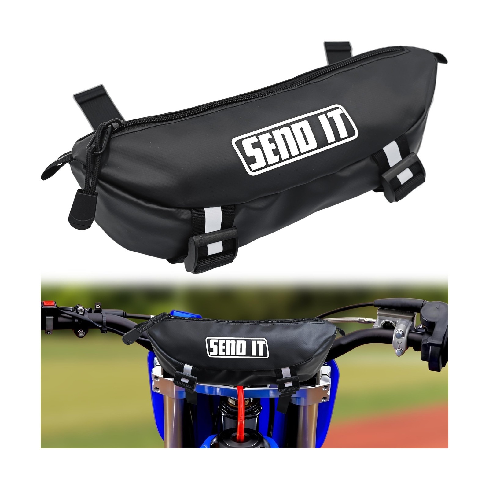 Dirtbike Handlebar Bag | Compact Motorcycle Handle Bar Water Resistant Storag...