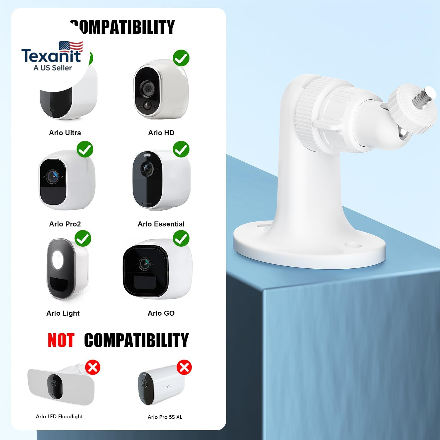 2Pack Adjustable Wall Mount for Arlo Pro, Arlo Pro 2/3/4, Arlo Ultra & Essential