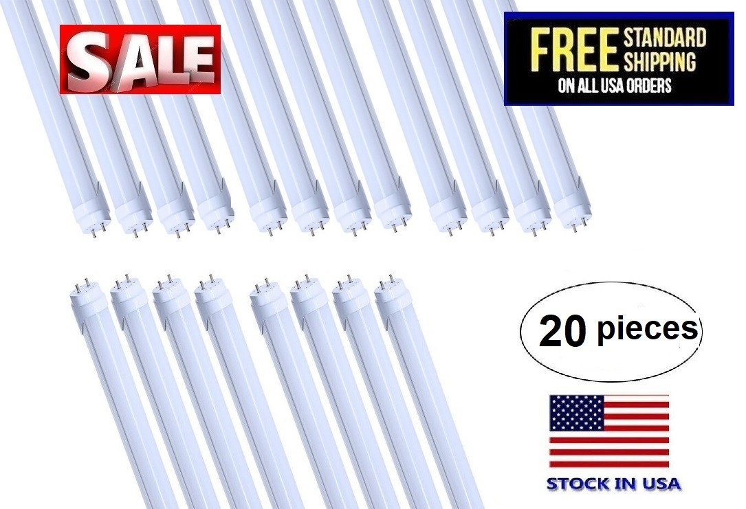 X20 Pack T8 48 Inch 4FT LED Tube SHATTERPROOF Light Bulbs 18W 4000k Frosted A+B