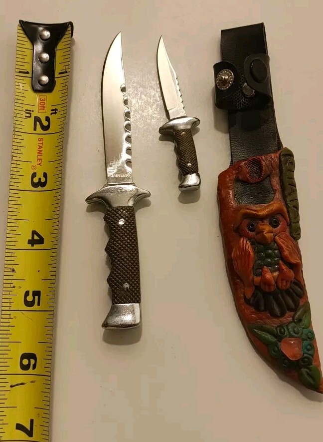 Men's Knives Gift Stainless Steel Fixed Blades Rare Owl Sheath Roatan Honduras