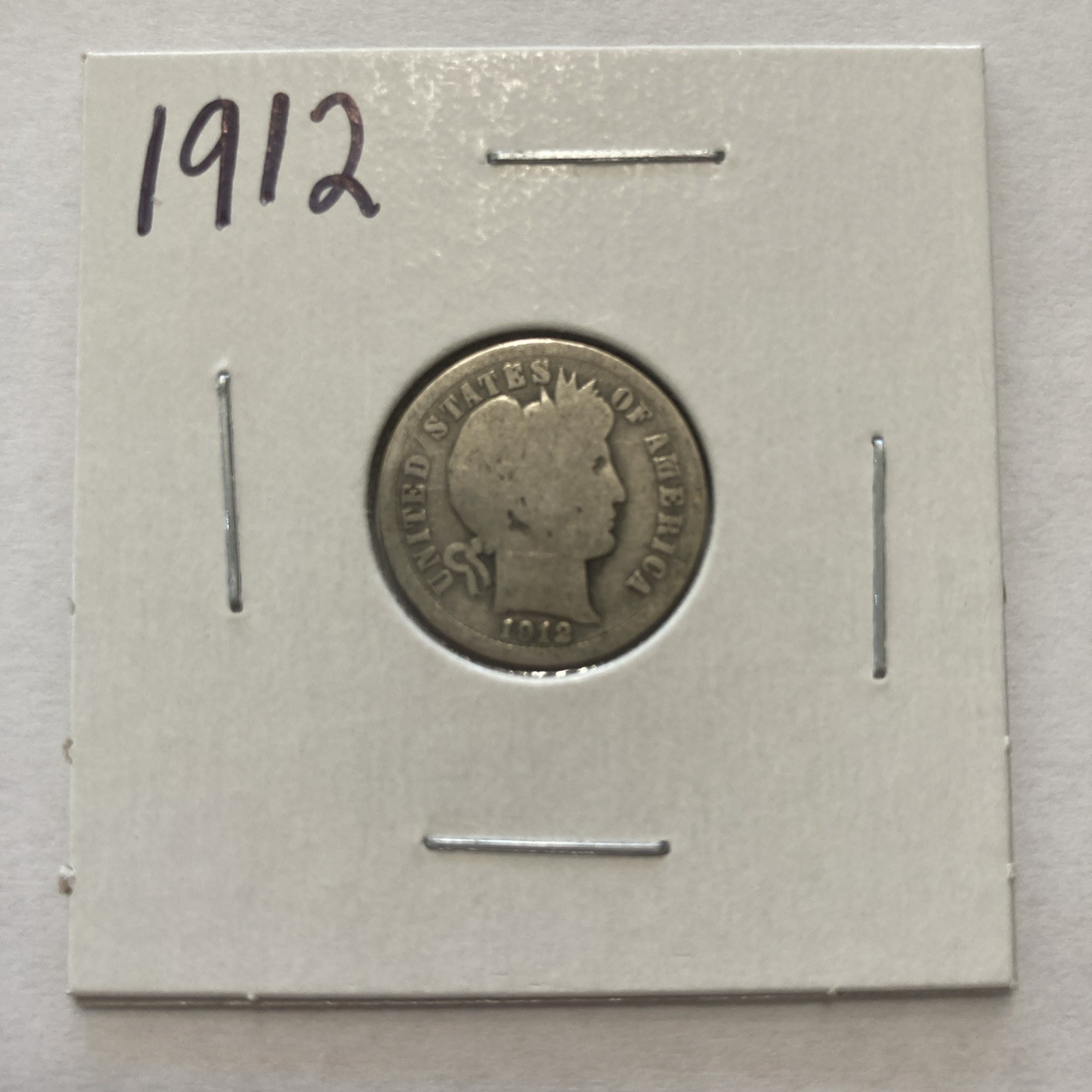 1912 P Barber 90% Silver Dime 10c US Coin