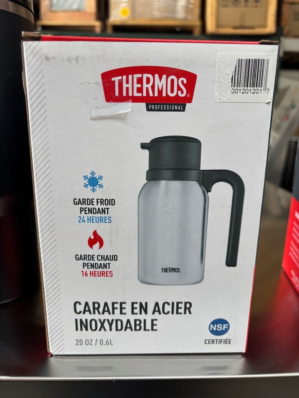 NEW 20 oz Thermos Stainless Steel Carafe Insulated NSF Hot & Cold Drink Carrier