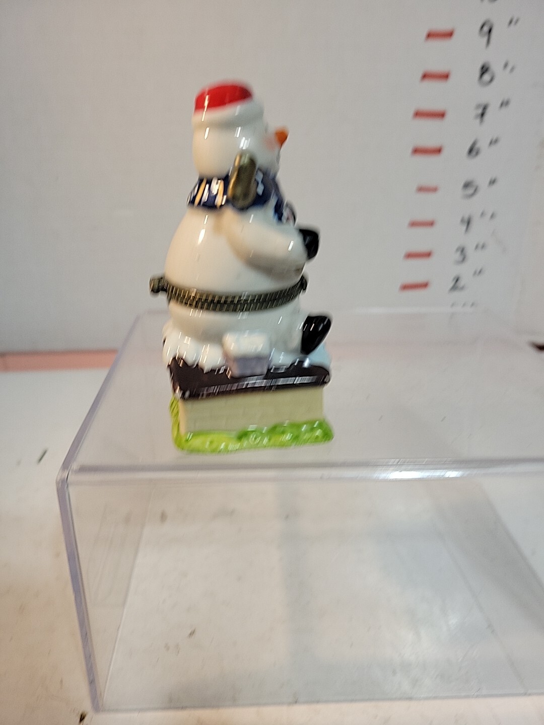 Ceramic Snowman Trinket Box