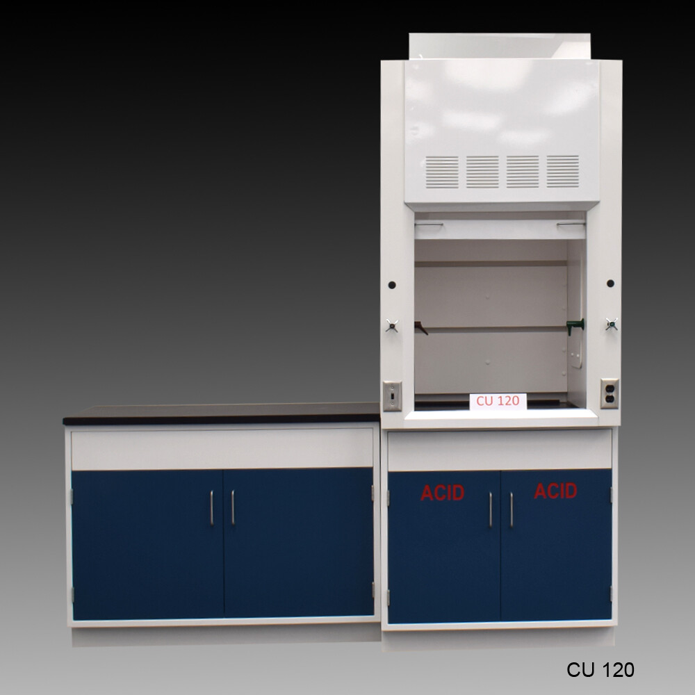 Fisher American 3' Fume Hood w/ ACID Storage &4' Laboratory Cabinet Group/E2-393