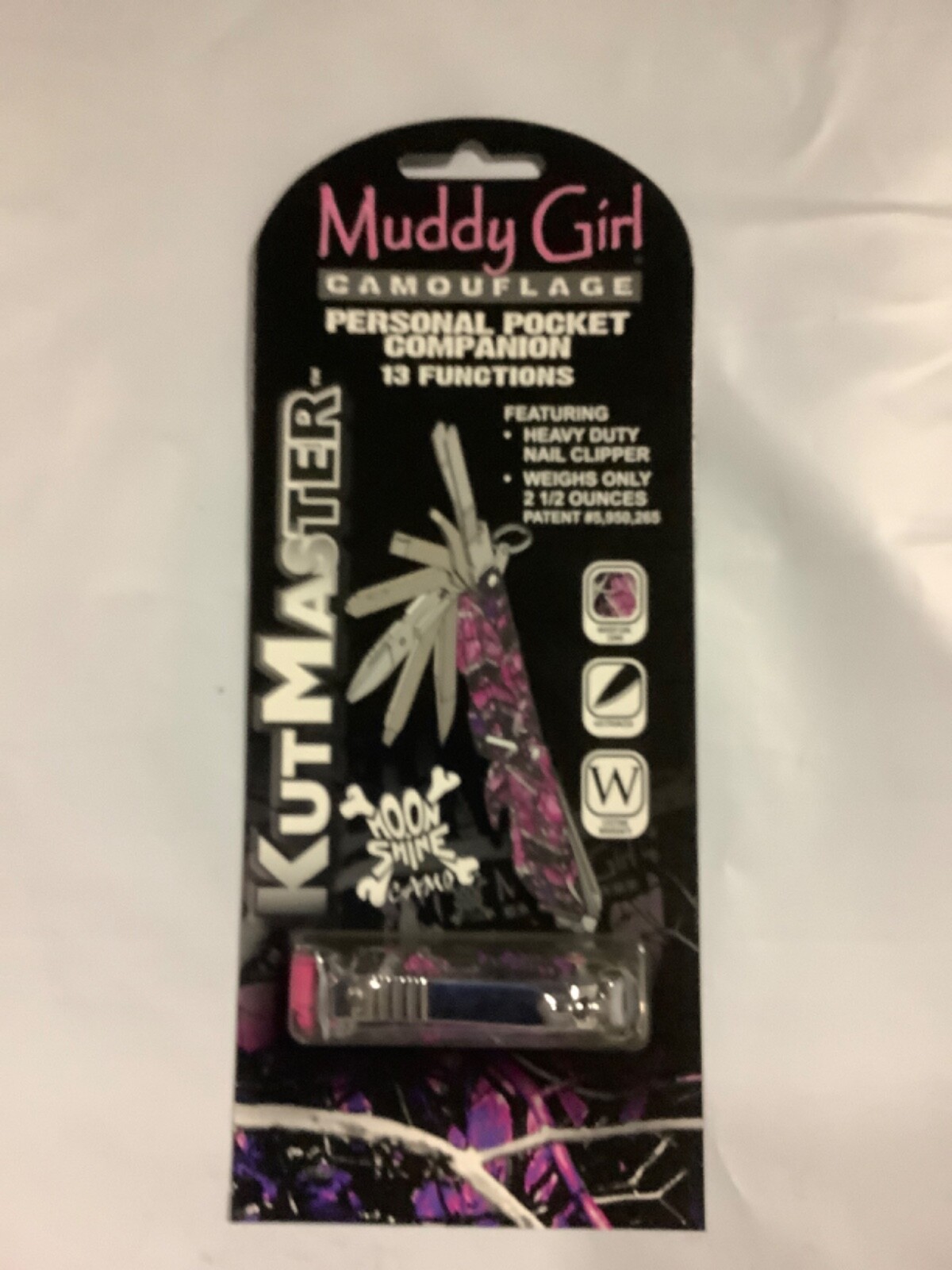 Muddy Girl 13 Function Pocket Utility Knife Tool, Moonshine Camo Camouflage