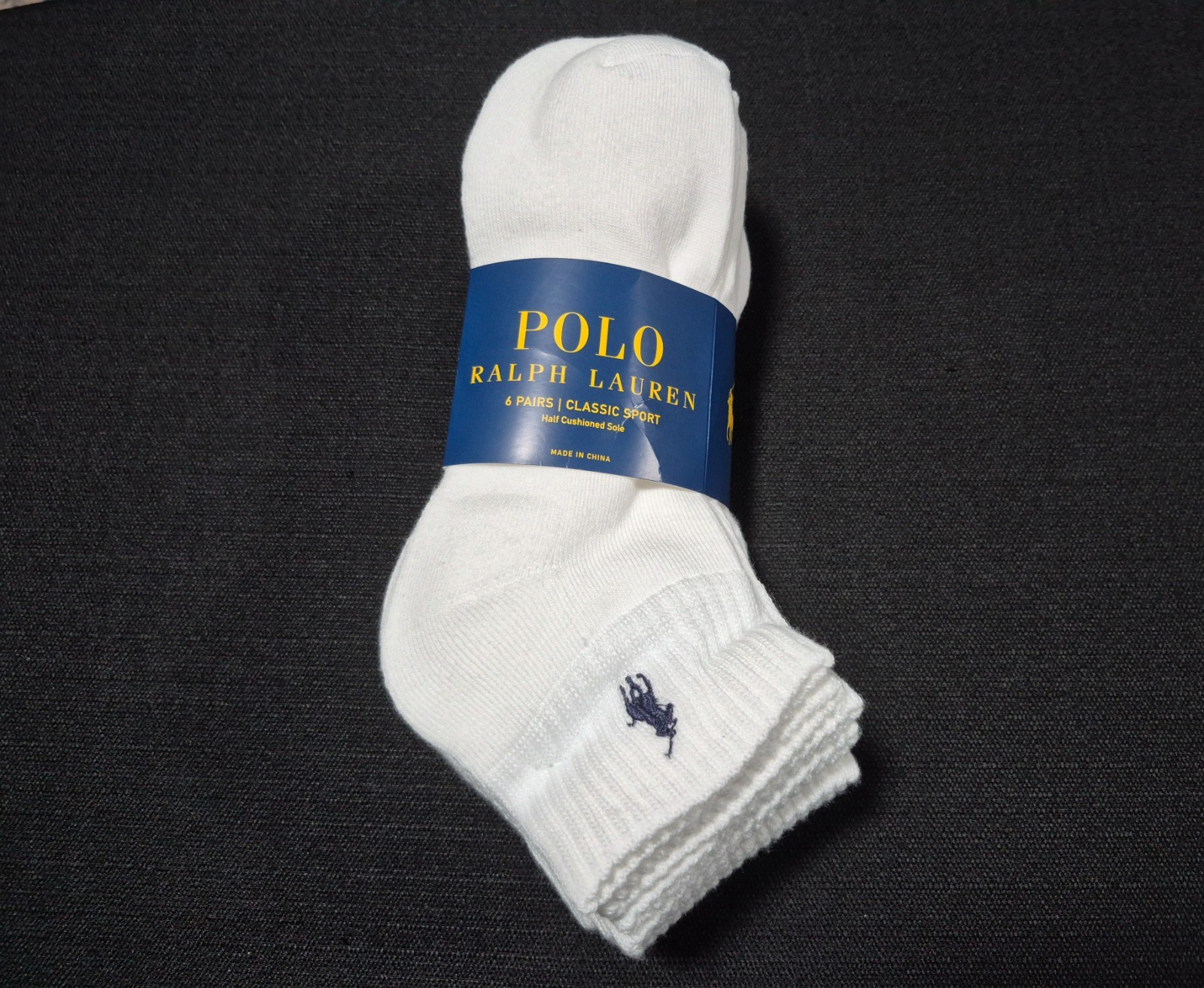 Polo Ralph Lauren Mens Quarter Cut Classic  Sports Casual- Socks 6 pair  SZ 6-12