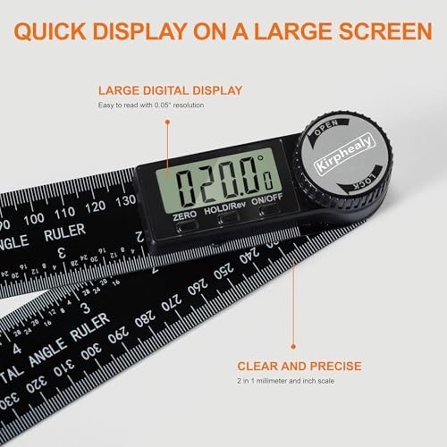 Digital Angle Finder Protractor, 7inch 200mm Angle Gauge Enhanced ABS