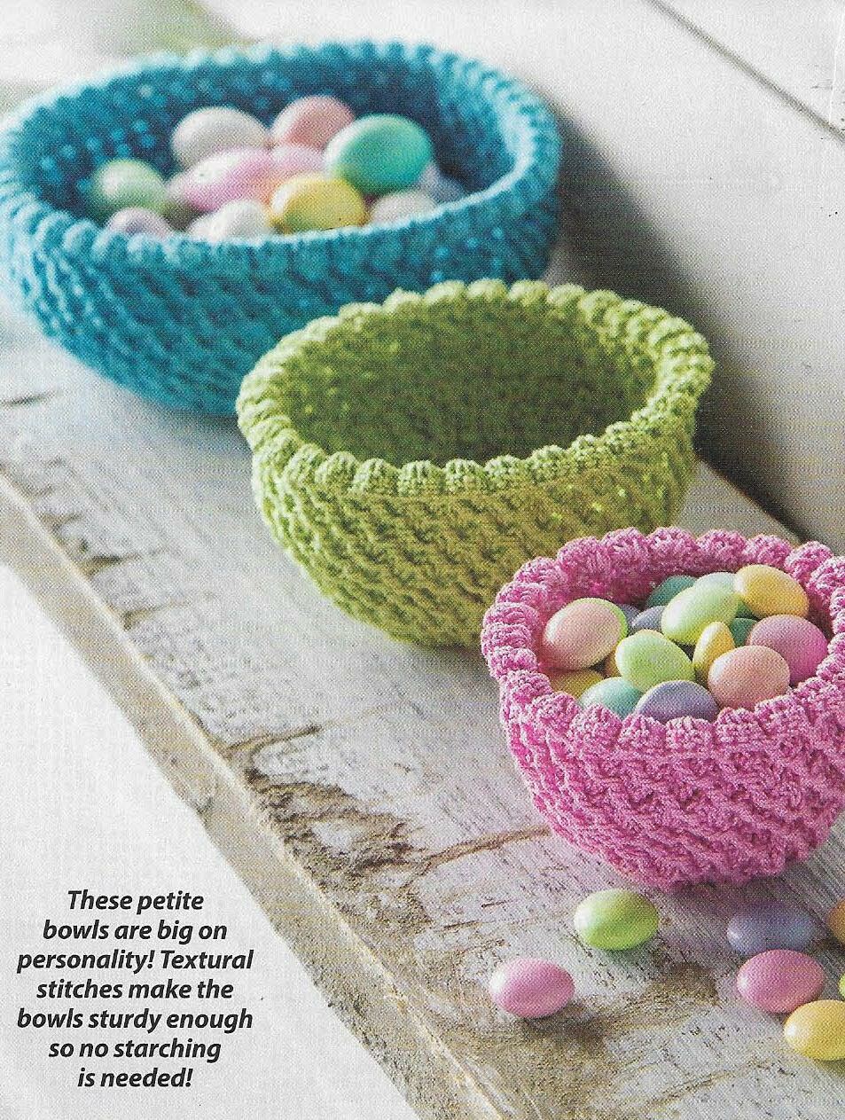 LITTLE BITS BOWLS 3 SIZES HOME DECOR CROCHET PATTERN INSTRUCTIONS