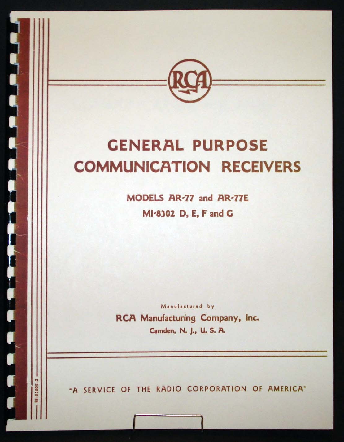 RCA AR-77 AR-77E Communication Receiver Manual