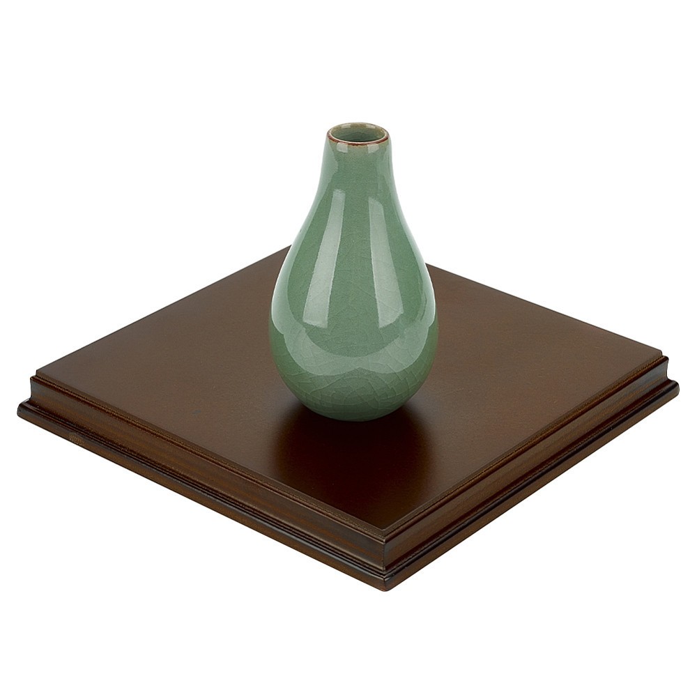 1pc Wooden Display Pedestals Square Coconut Brown 172.5x172.5x18mm Jewelry