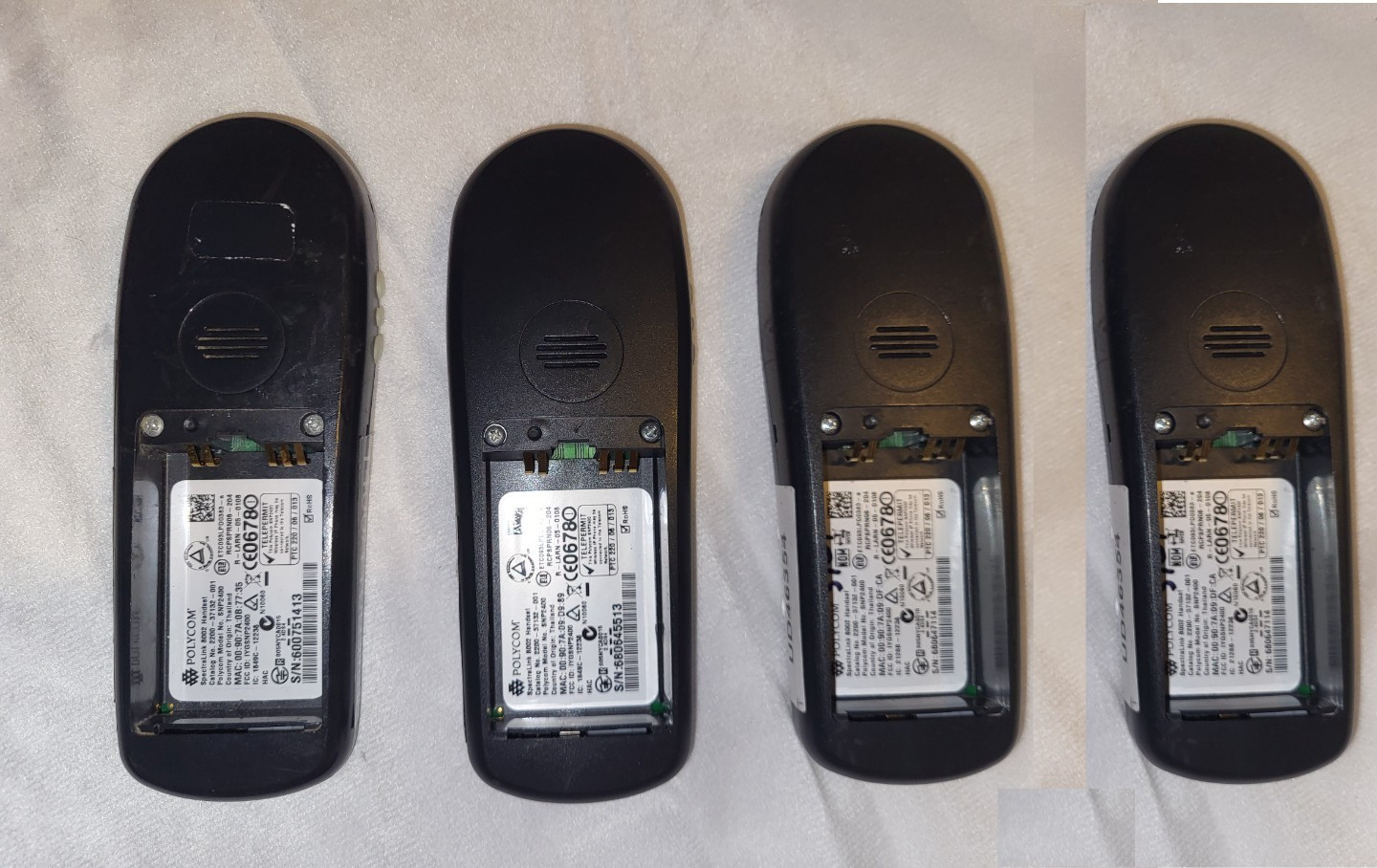 Lot of 4 Polycom Spectralink 8002 Handset SNP2400 - For Parts
