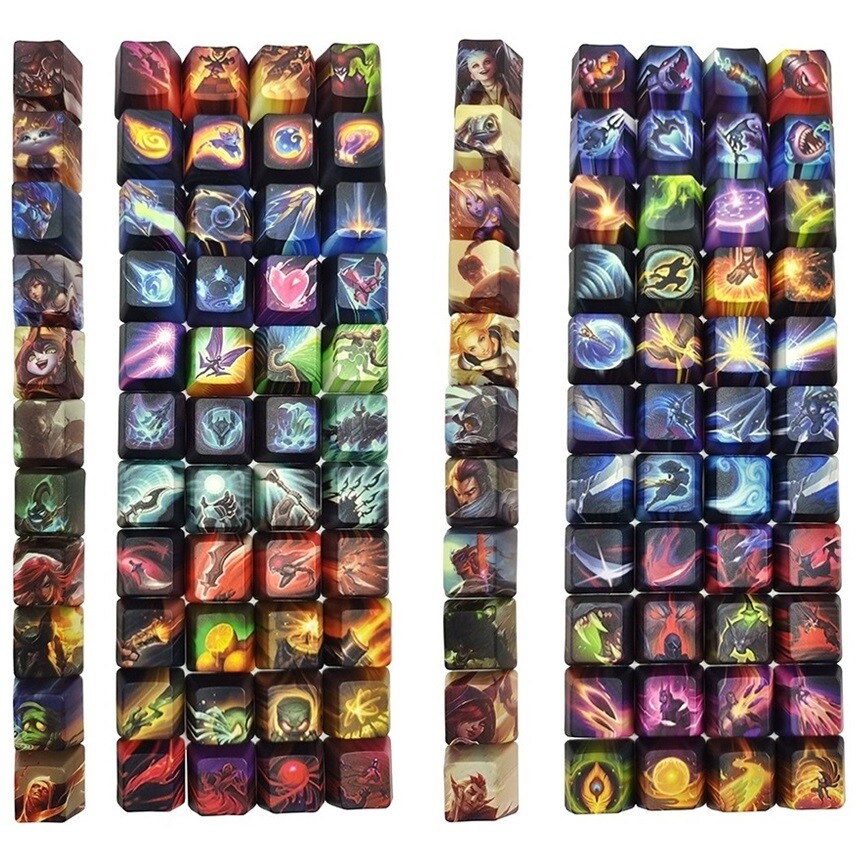 League of Legends Hero Skills&Summoner Spell Icon Keycaps For Keyboard 8Pcs/Set