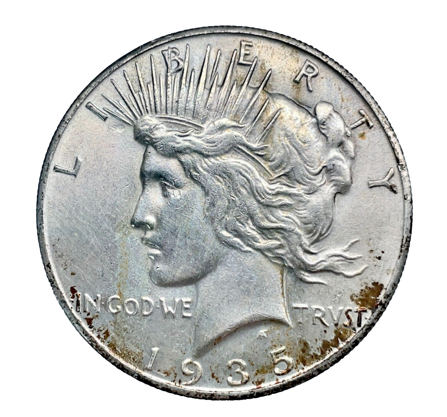 1935-S Peace Dollar Uncirculated Mint State 90% Silver US Coin # 334