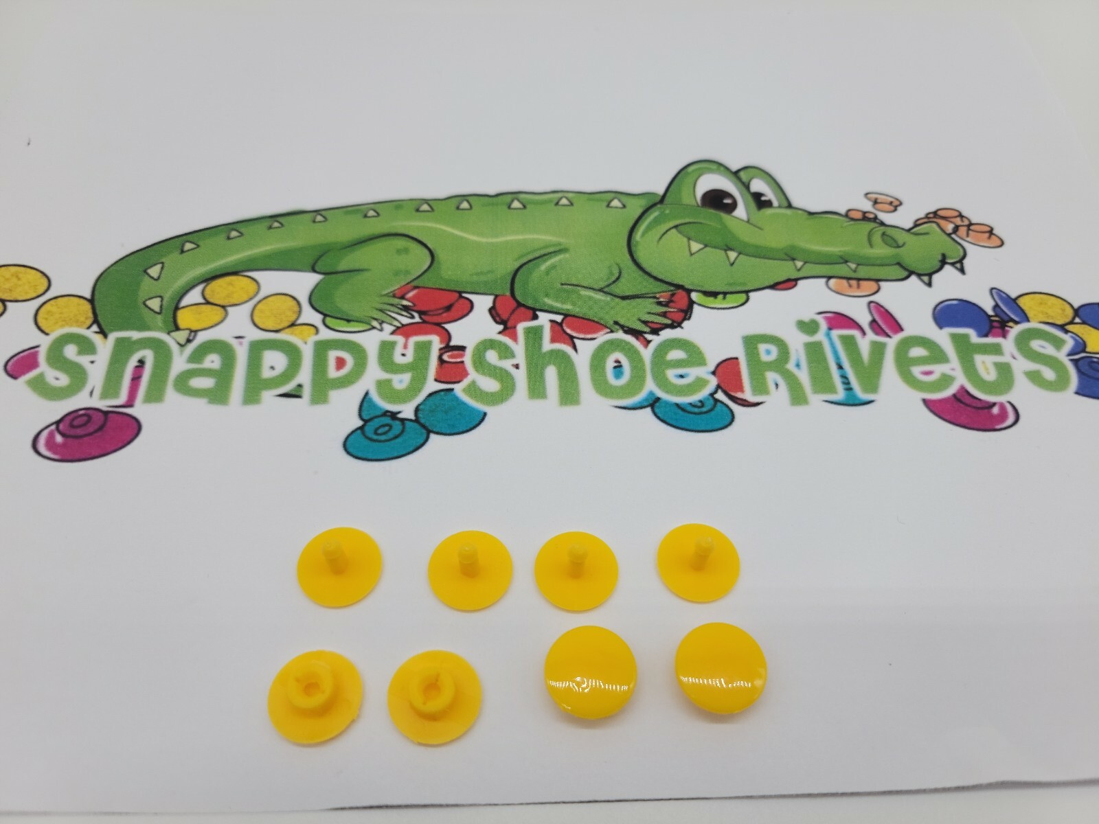 4 YELLOW RIVETS,FASTENER,BUTTON,BLACK NEW (FAST SHIP)  fits CROC