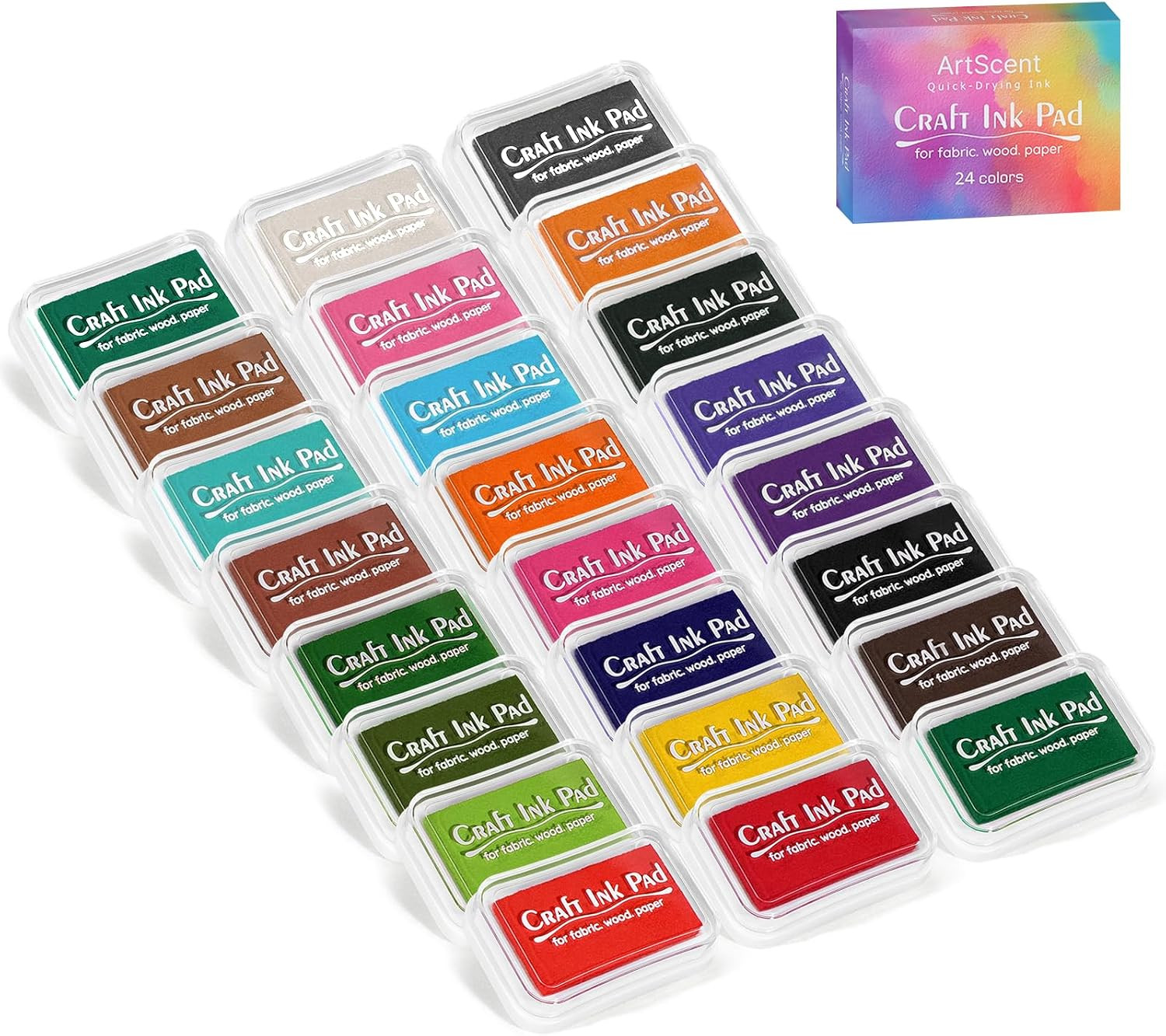 Craft  Pads for Stamps, Pigment Rainbow Stamp Pad Set for Scrapbook Supplies, Pa