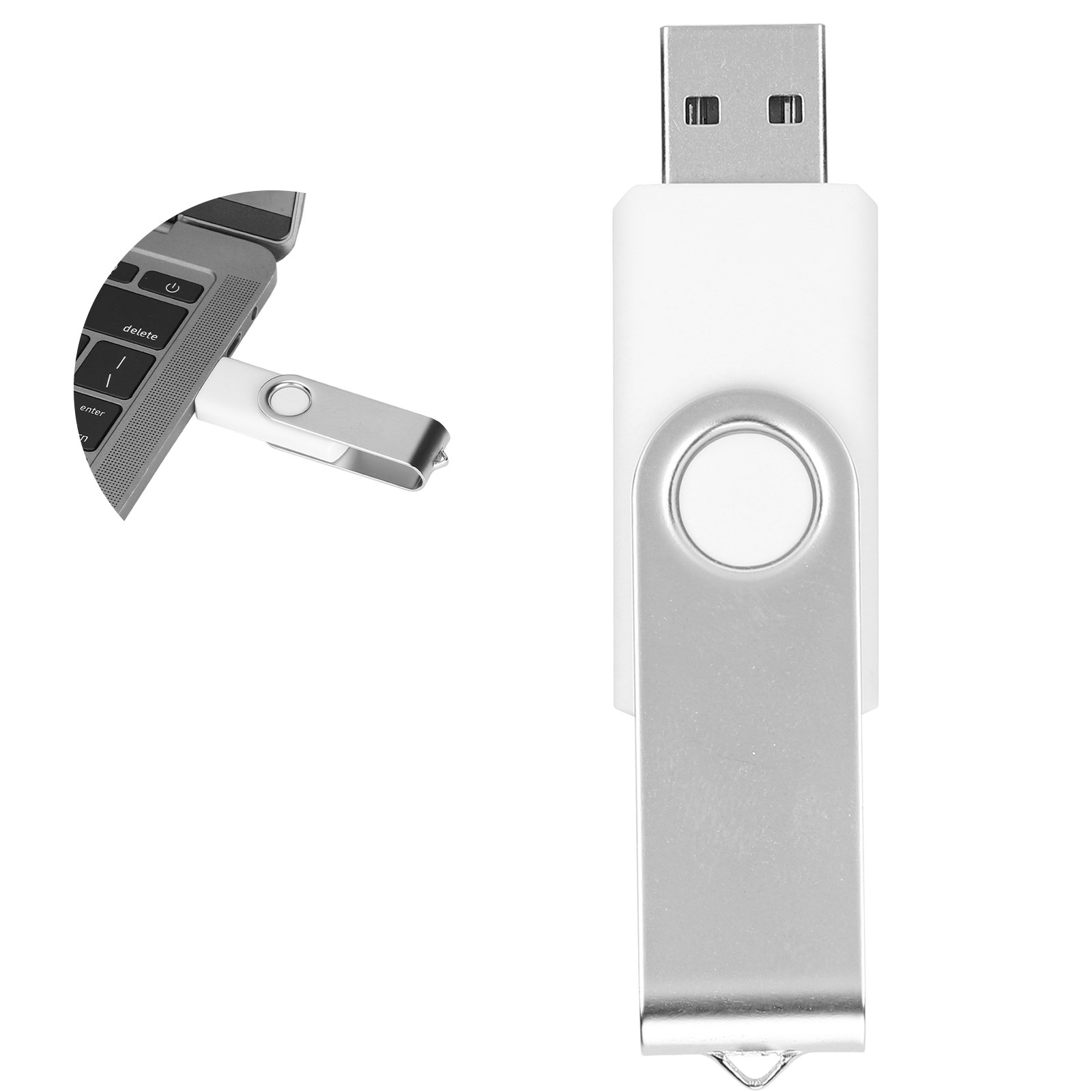 USB Flash Drive Candy White Rotatable Portable Storage For PC T-DSO