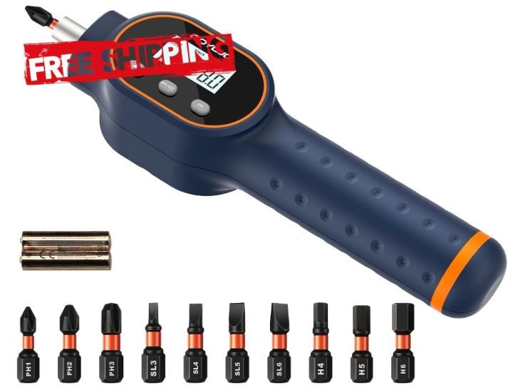Destornillador dinamométrico digital 1/4" 0.8-8 Nm con 999 datos y puntas magnét