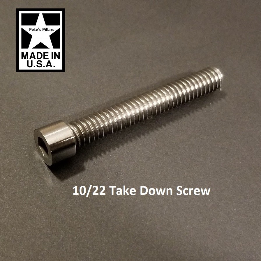 Ruger 10/22 LEFT LONG Stainless Steel Take Down Screw KIDD Volquartsen 1022
