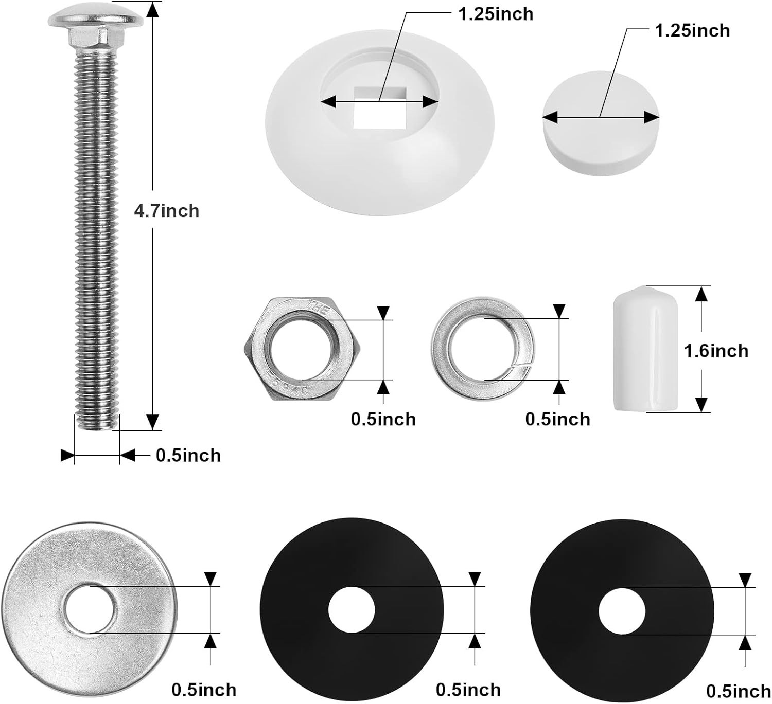 Complete Diving Board Bolt Replacement Kit for 6ft/8ft/10ft S.R.Smith Boards