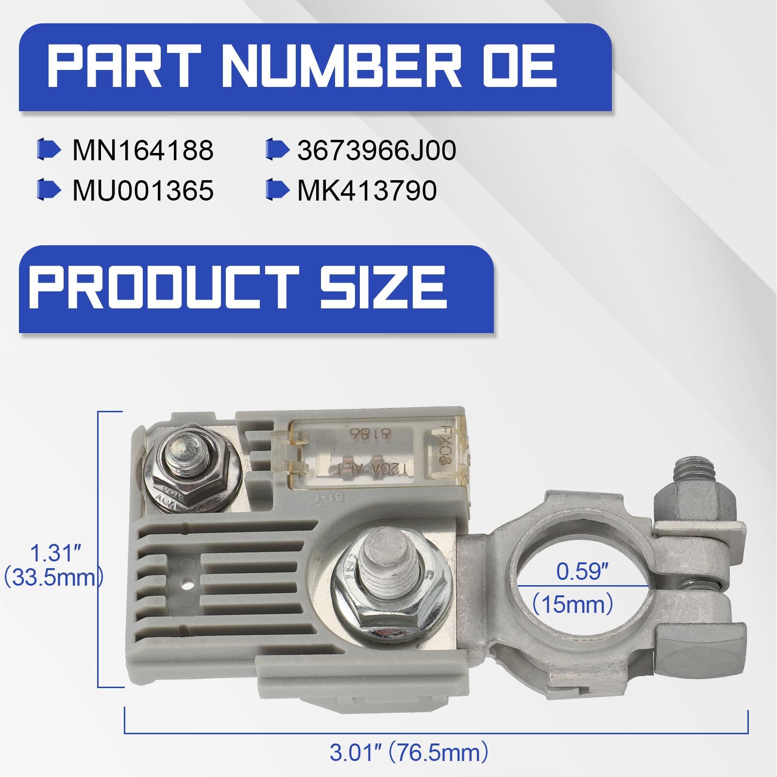 MN164188 3673966J00 120Amp Positive Battery Terminal&Battery Fuse Fuselink Re...