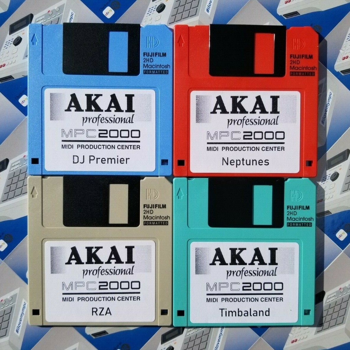 Akai MPC 2000 x20 Diskettes Drum Kit Sounds Samples Floppies Floppy
