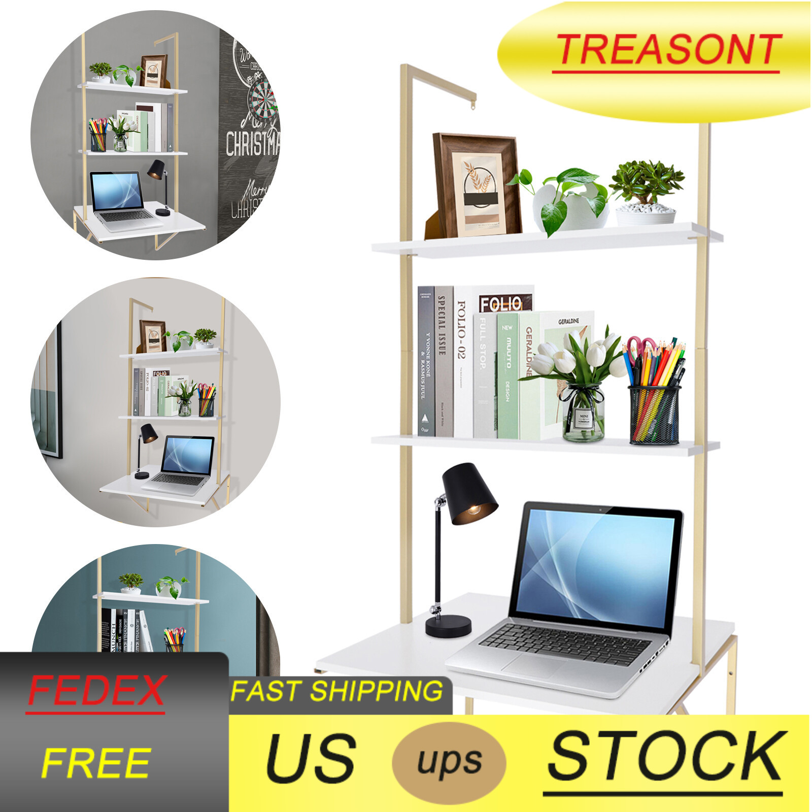 Computer Desk Wall-mounted Laptop Desk Sturdy Storage Table Desk Floating Modern