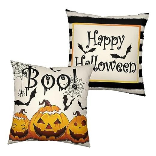 Set of 2 Happy Halloween Pillow Covers 22x22 22" x 22" (Pack of 2) Halloween-1