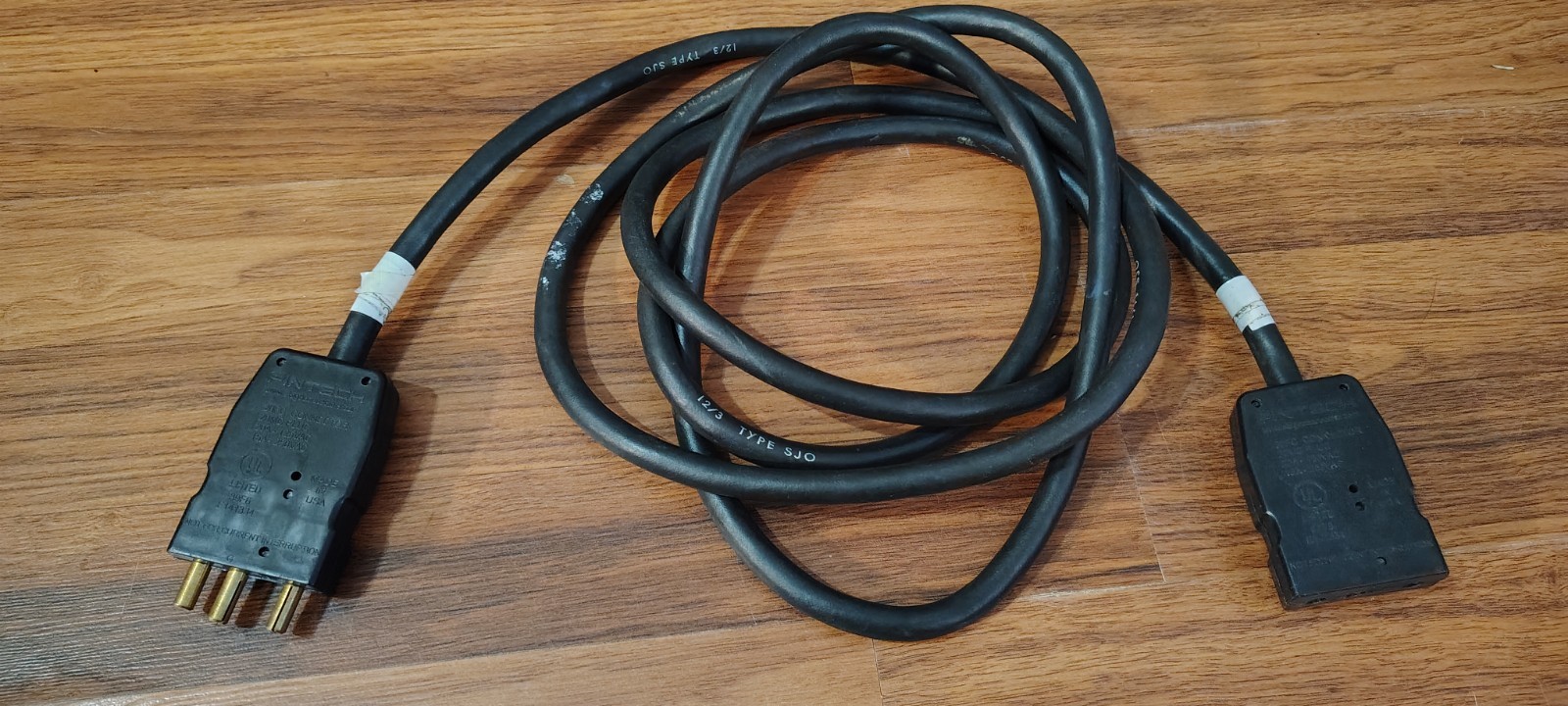 9'9"ft SJO Stage Pin 12/3 AWG 3 Pin Cable