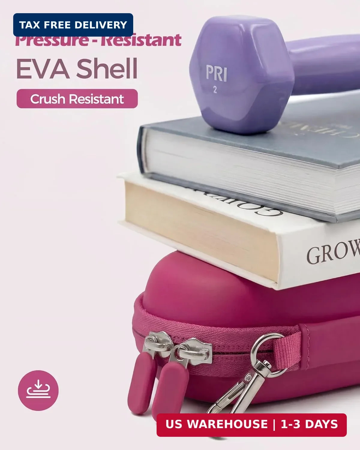 ProCase Double Sunglasses Case, Hard EVA Shell Shockproof Dual Eyeglass Case for