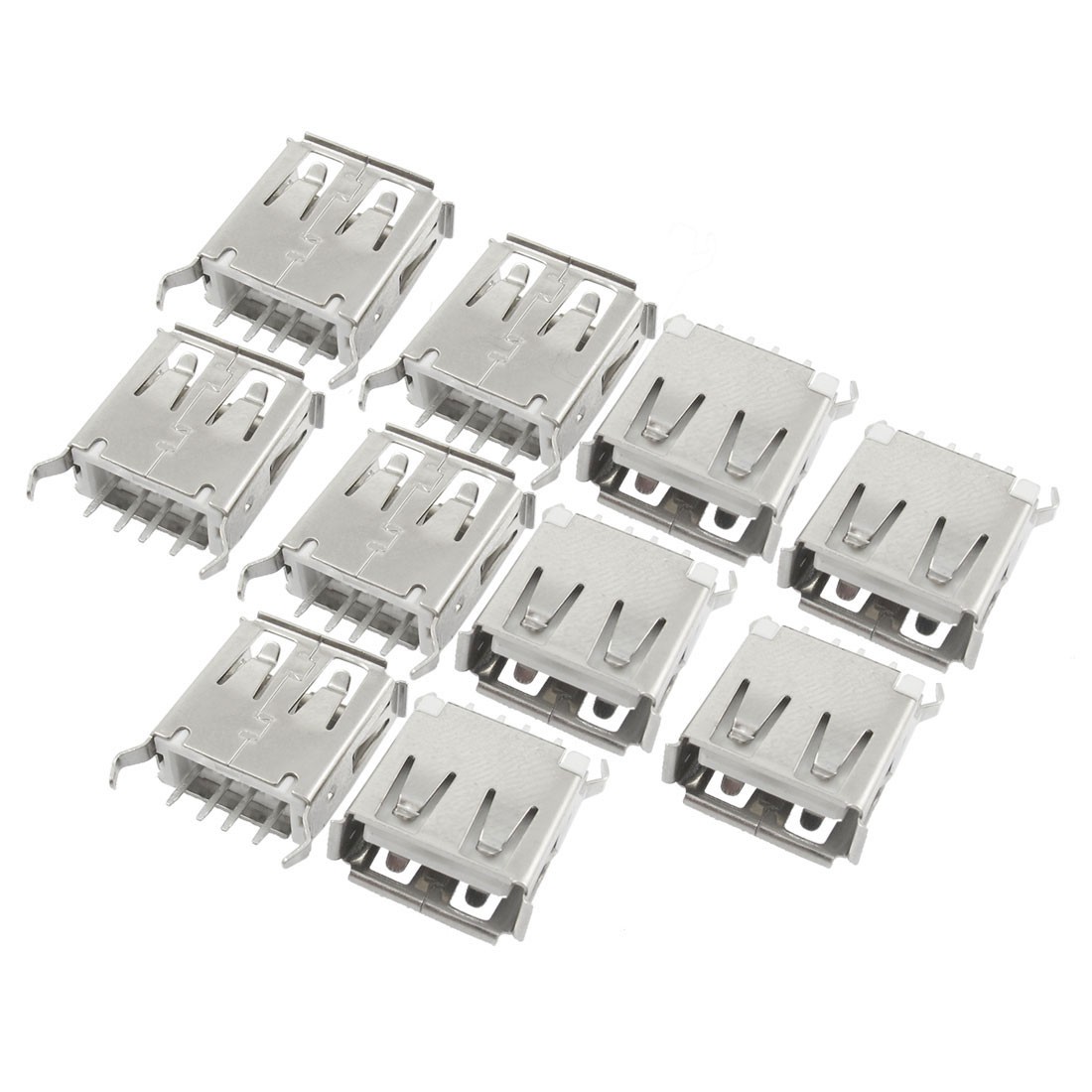 10 pcs USB Type A Female Jack 4 Pin DIP Crooked Leg PCB Socket Connector