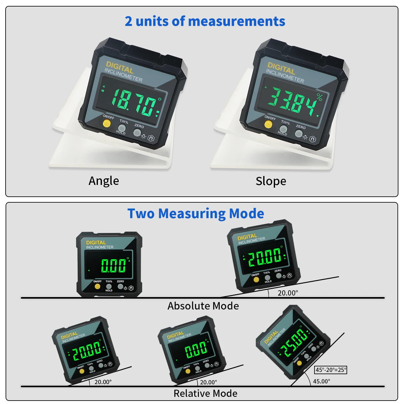 New Angle Protractor Mini Digital Protractor Inclinometer Angle Finder Gauge