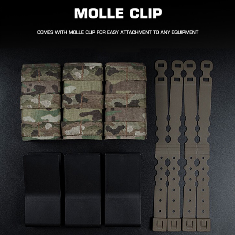 Wosport Tactical Mag Pouch Triple Mag Carrier FAST 7.62mm MOLLE Pouch Military