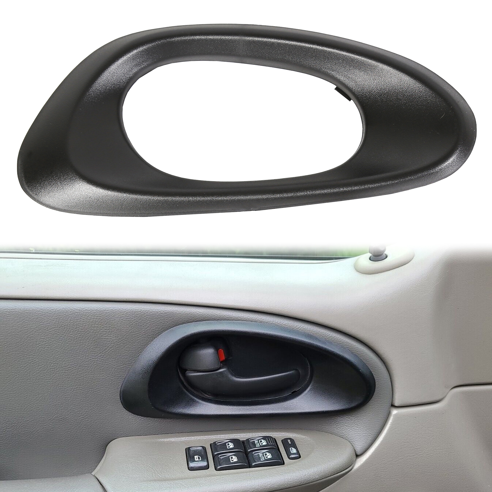 Front Left Door Handle Bezel Trim Inner Driver Side For 02-09 Chevy Trailblazer