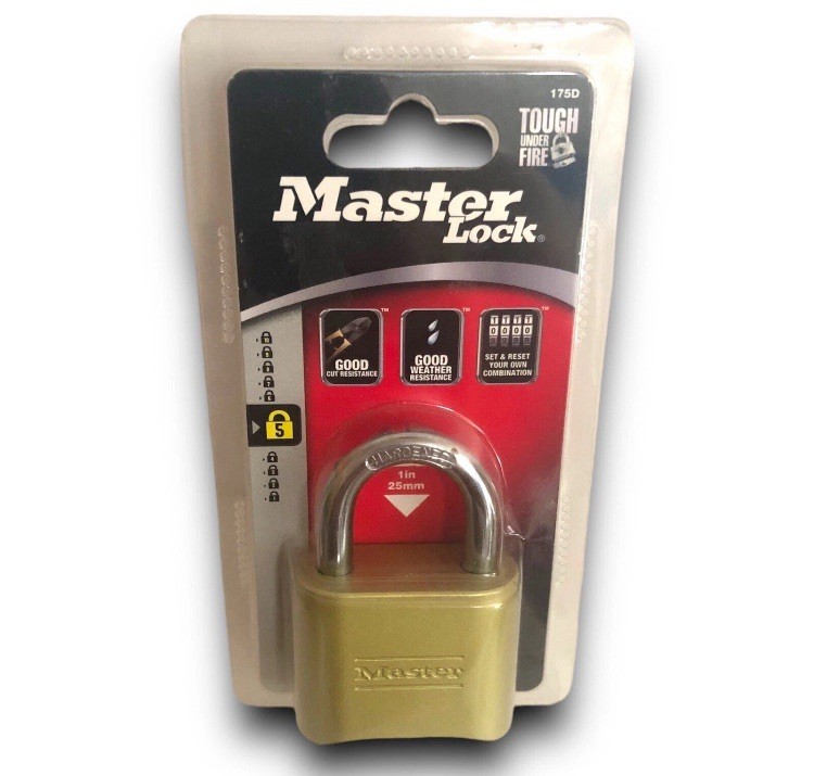 Master Lock 175D Combination Padlock 1" Shackle Resettable Combination Brand New