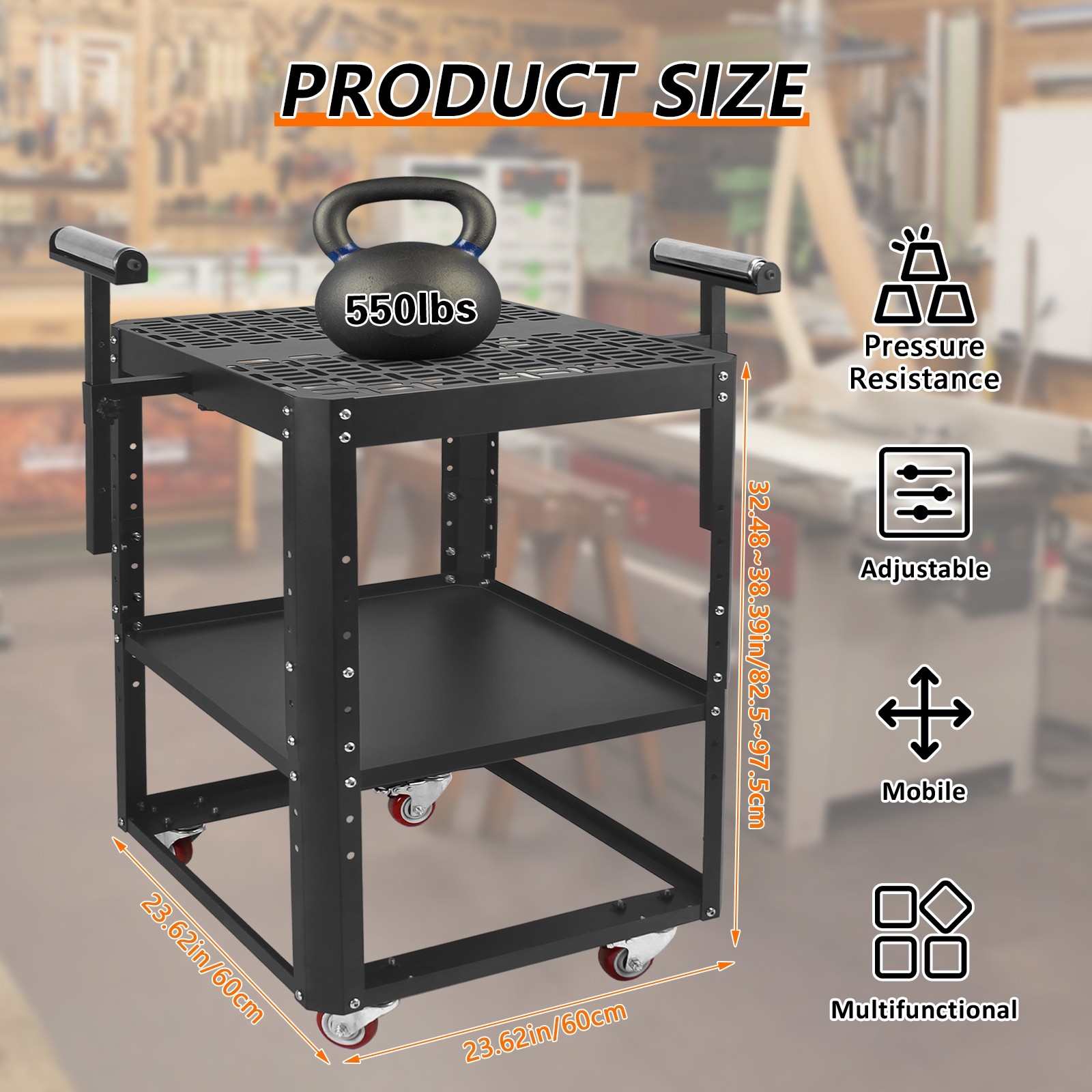 Planer Stand with Wheels,Height Adjustable Miter Saw Tool Stand With Rollers