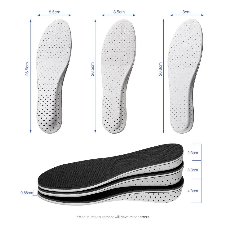 Shoe Lift Height Increase Insole Foot Pad Insert Riser Footpad Unisex