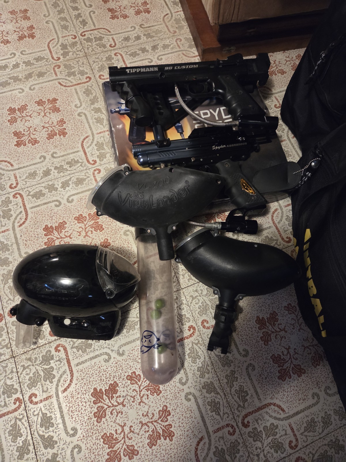 Tippmann 98 Custom Paintball Marker, 2 Spyders As Is Untested