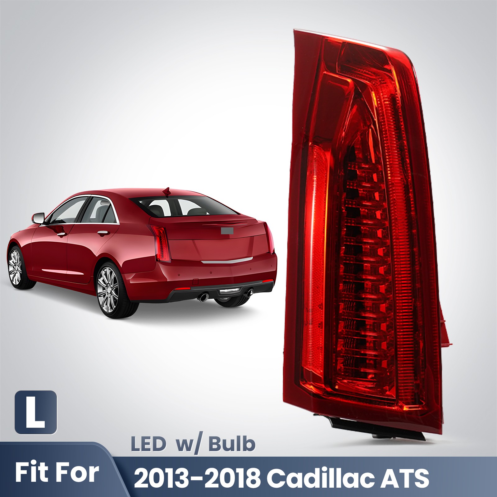 LED Tail Light For 2013-2018 Cadillac ATS With Bulb Brake Lamp Driver Left Side