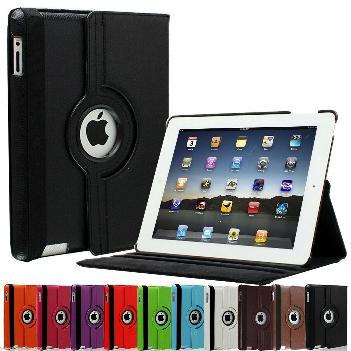 360° smart cover for Apple iPad 4/3/2 protective sleeve bag case pouch
