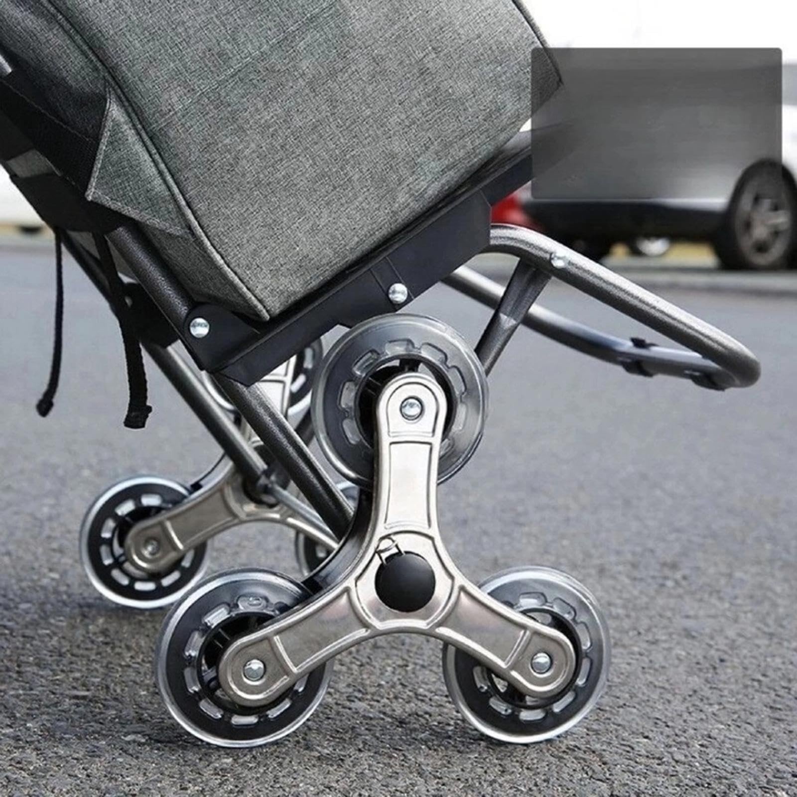 2 PCS Triangle Caster Wheels Folding Shopping Cart Stair Climbing Wheels