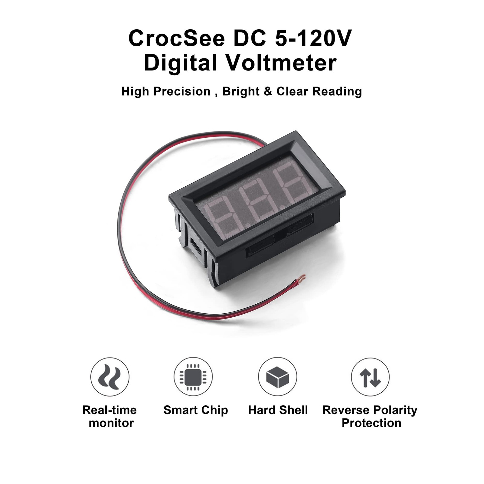 5 PCS DC 5120V Mini Voltmeter Blue LED Digital Display Panel 2Wire 0.56 Inch